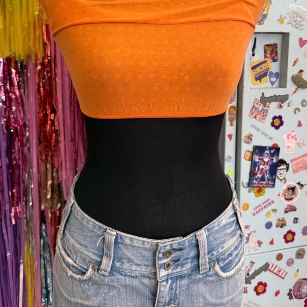 Y2K 2000s polka dot orange Victoria's Secret tank top - Picture 4 of 5